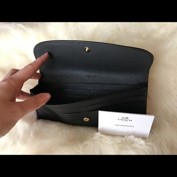 SOLD - NWT Black Coach Slim Envelope Wallet - Picture 4 of 6